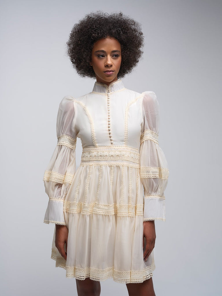 Milla Layered Mesh Sleeve Mini Dress - Stylish red dress for special occasions | Buy Online