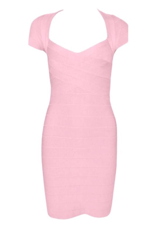 Stylish pink dress | Miranda Bandage Mini Dress - Ballet Pink - Ideal for special occasions