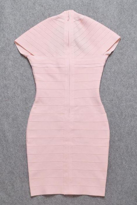 Stylish pink dress | Miranda Bandage Mini Dress - Dusty Pink - Ideal for special occasions