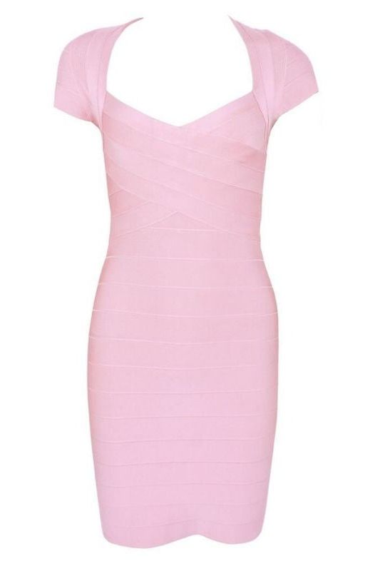 Shop  pink dress - Perfect for special occasions | Miranda Bandage Mini Dress - Dusty Pink