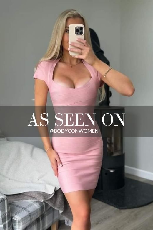 Stylish pink dress | Miranda Bandage Mini Dress - Dusty Pink - Ideal for special occasions