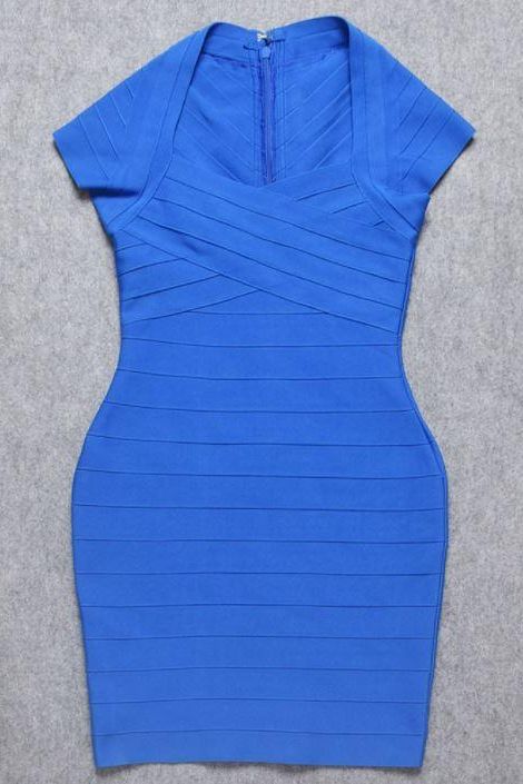 Miranda Bandage Mini Dress - Royal Blue - Stylish blue dress for special occasions | Buy Online