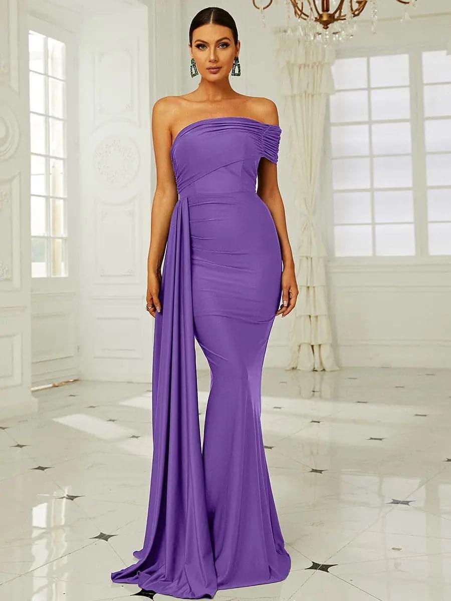 Draping Emerald Green Dress