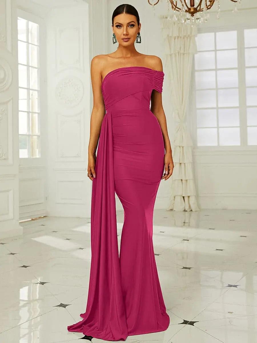 Draping Emerald Green Dress