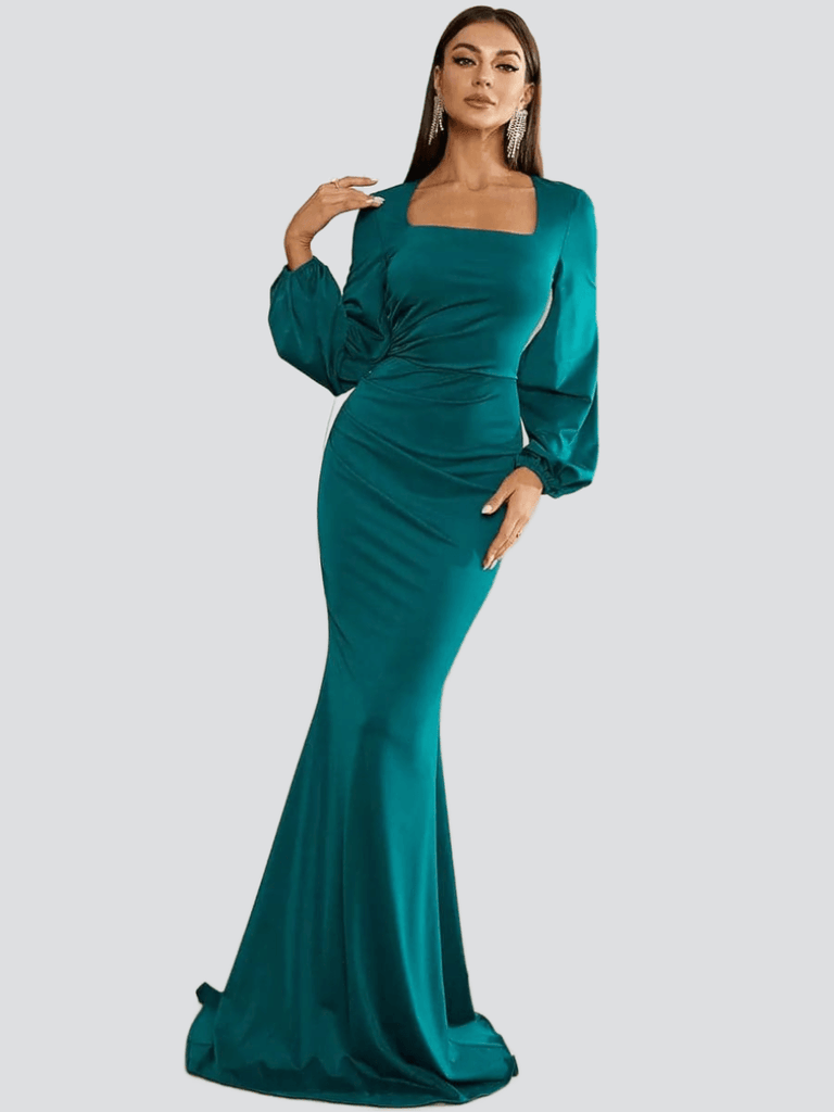 Shop  beautiful dress - Perfect for special occasions | Bishop Sleeve Square Neck Mermaid Prom Dress
