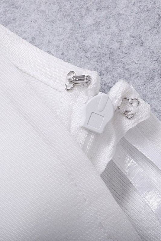 Shop  white dress - Perfect for special occasions | Molly Bandage Midi Dress - White Pearl