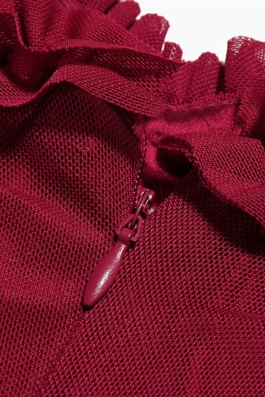 Noah Bodycon Wrap Midi Dress- Red Wine - Stylish red dress for special occasions | Buy Online