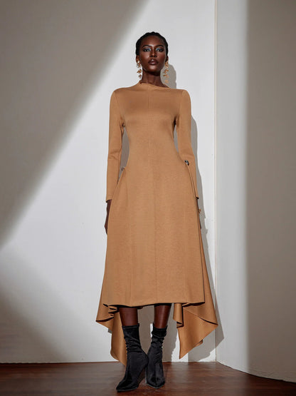 Asymmetric One-Shoulder Flowy Maxi Dress