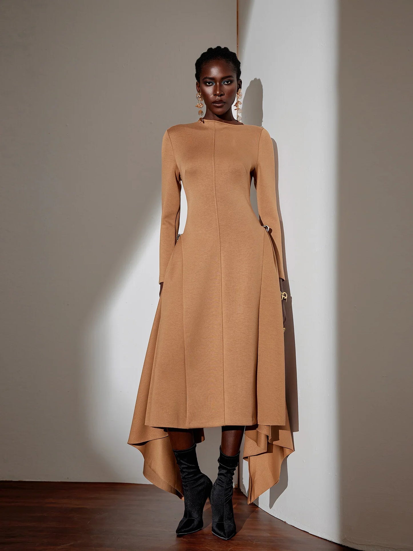 Asymmetric One-Shoulder Flowy Maxi Dress