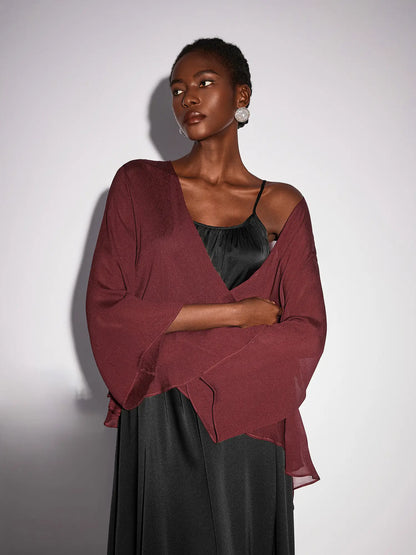 Black Inner Midi Dress with Mesh Outerwear
