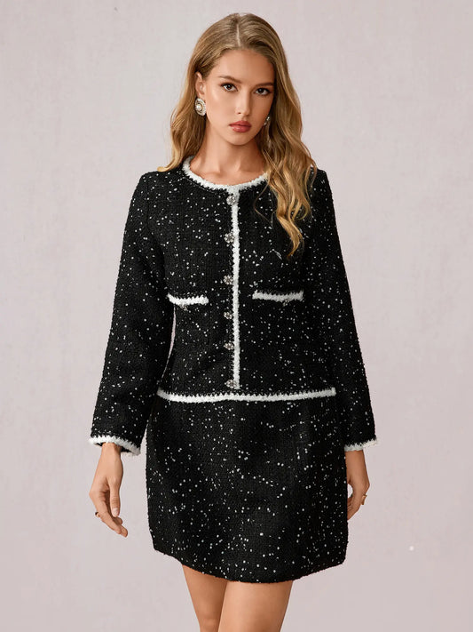Black Polka Dot  Mini Dress