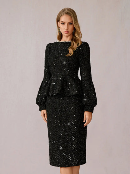 Black Sparkly Daily Two-Piece Set