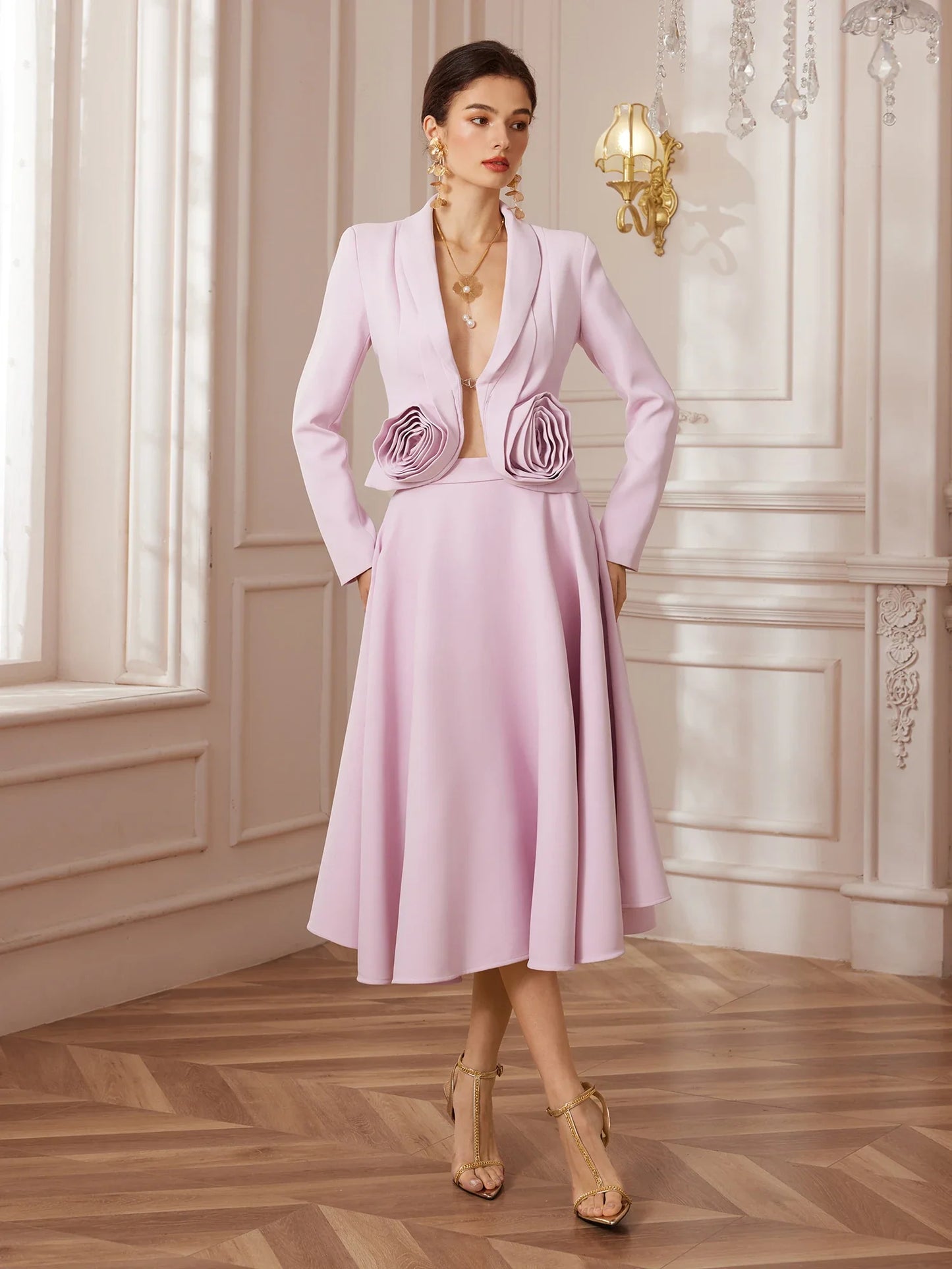 Bloom Tailored Blazer and Corded Empire Skirt