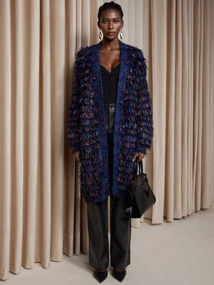 Colorful Tassel Sweater Coat