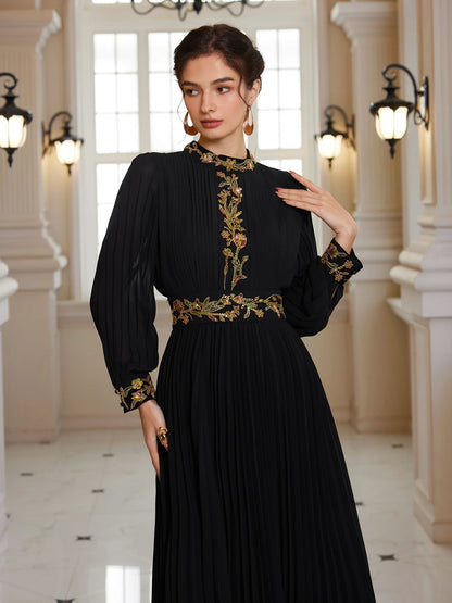 Fitted Waist Beaded Midi Dress