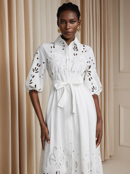 Floral Cut-Out Tie-Up Midi Dress