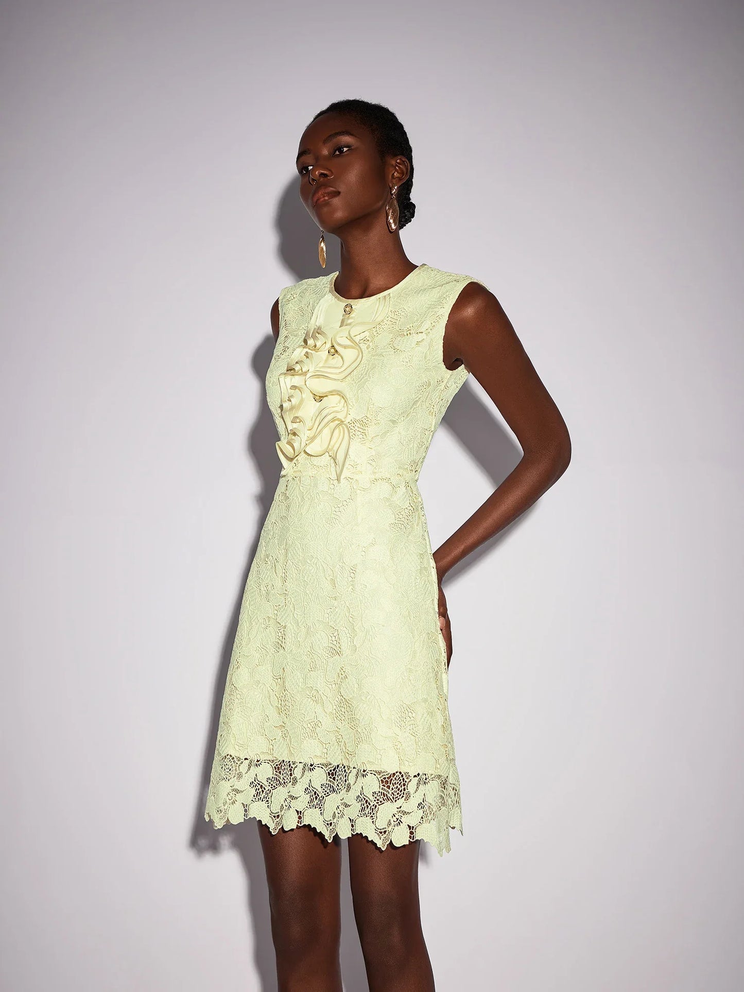 Floral Hollow-Out mini dress