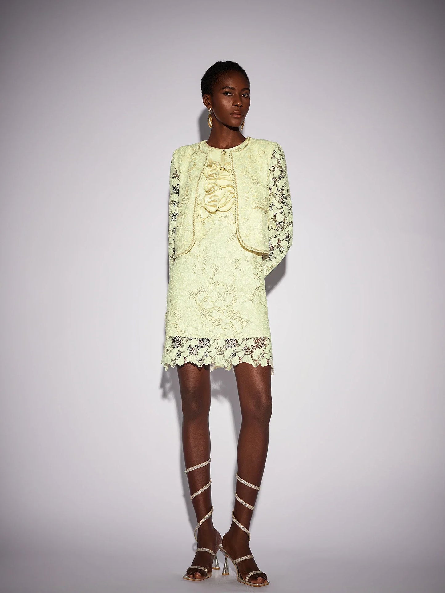 Floral Hollow-Out mini dress