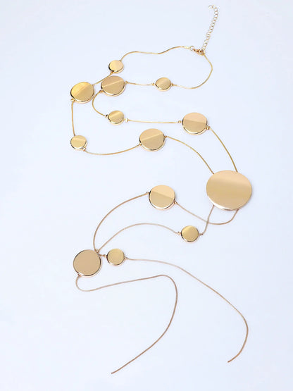 Golden Circular Design Necklace