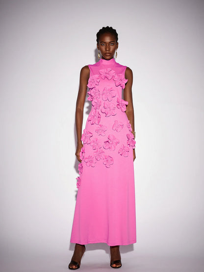 Pink floral Sleeveless Maxi dress
