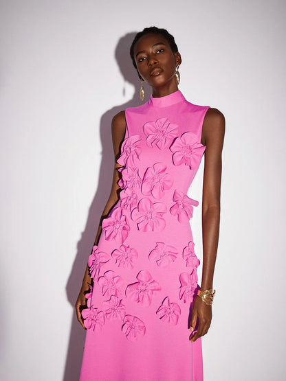 Pink floral Sleeveless Maxi dress