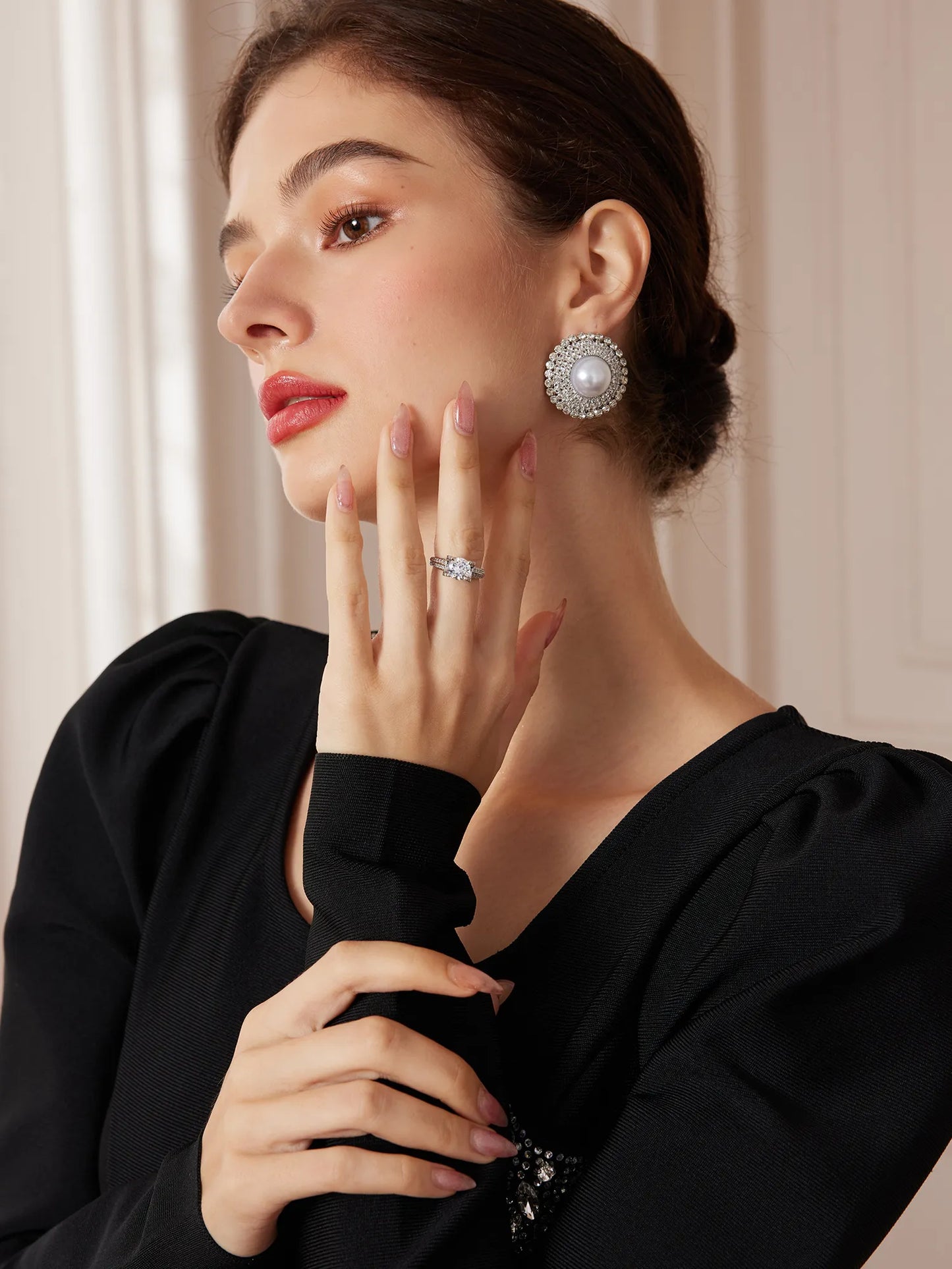 Round Big Stud Earrings