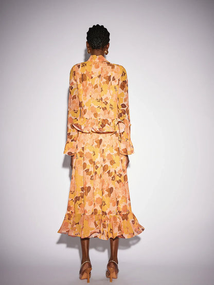 Ruffle Blouse and Waterfall Bloomfield Skirt Set