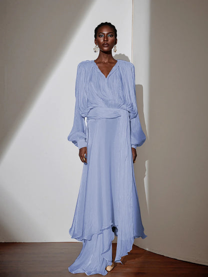 Satin Tie-Strap Maxi Dress