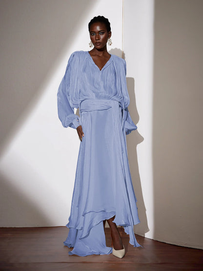 Satin Tie-Strap Maxi Dress
