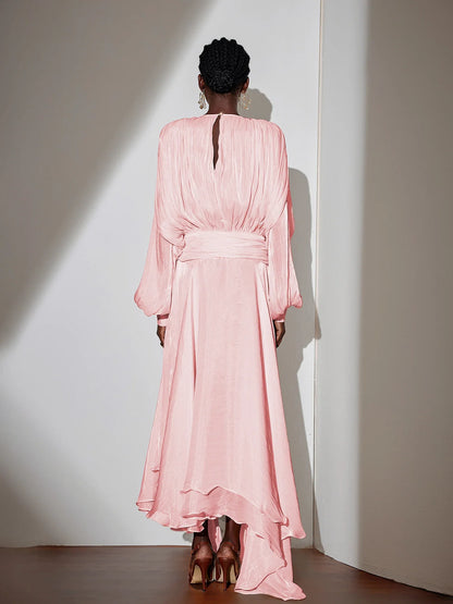 Satin Tie-Strap Maxi Dress