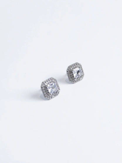 White Gold Bracelet Necklace and Earrings Set