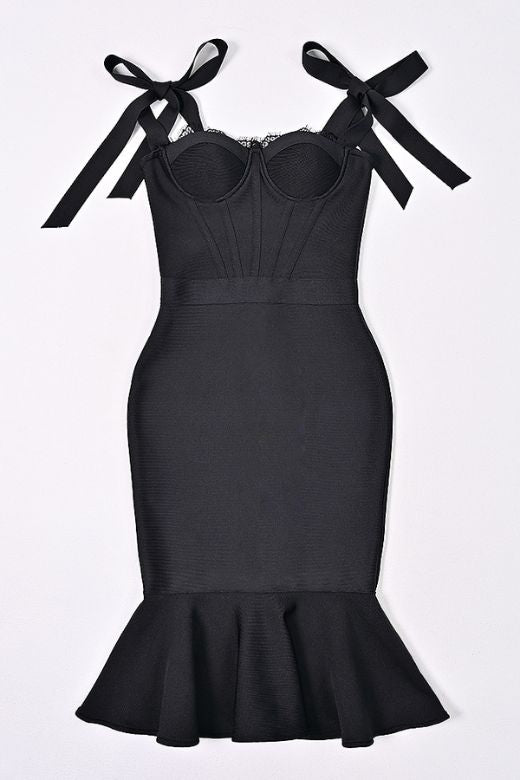Nora Bandage Midi Dress - Classic Black - Stylish black dress for special occasions | Buy Online