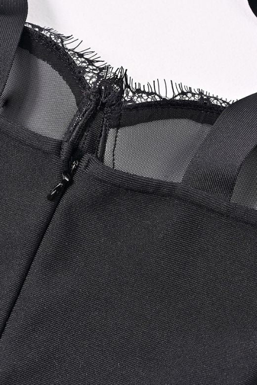 Stylish black dress | Nora Bandage Midi Dress - Classic Black - Ideal for special occasions