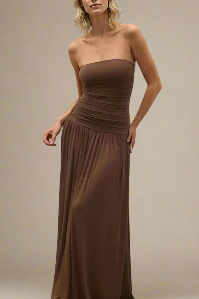 North Bodycon Wrap Midi Dress - Chocolate Brown - Stylish brown dress for special occasions | Buy Online