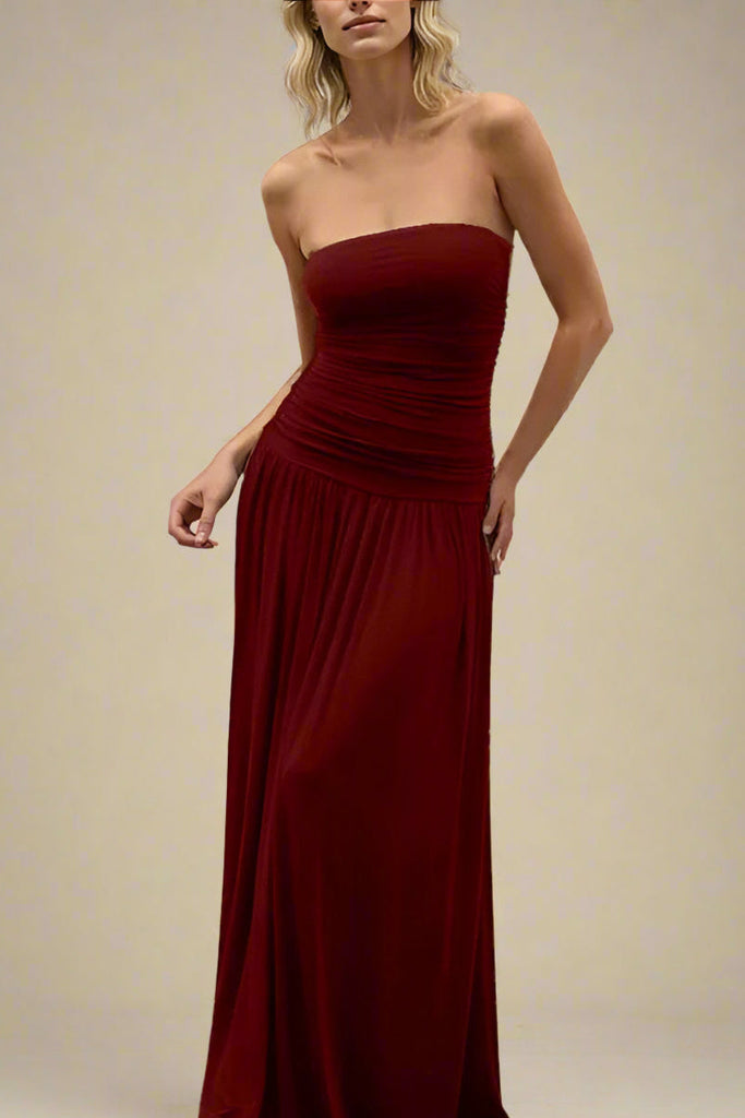 Stylish red dress | North Bodycon Wrap Midi Dress - Red Wine - Ideal for special occasions