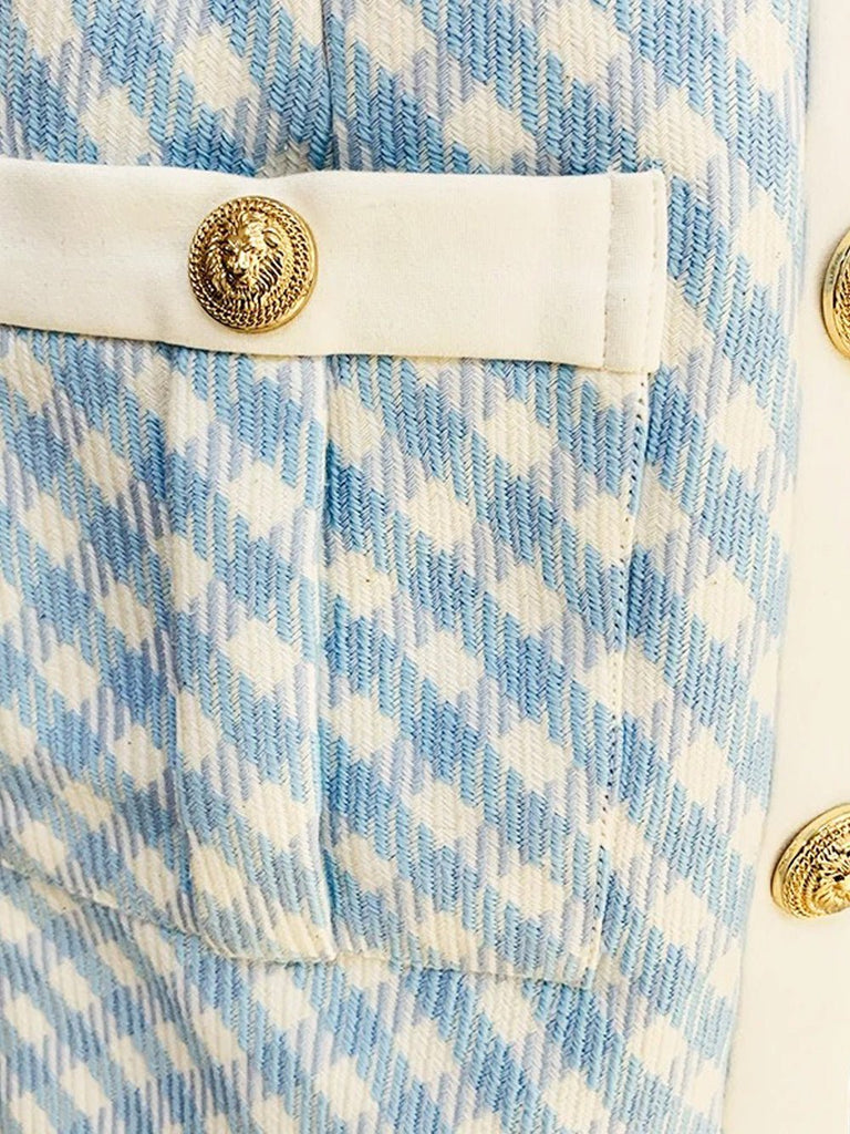 Nyehok Block Plaid Tweed Mini Dress - Stylish beautiful dress for special occasions | Buy Online