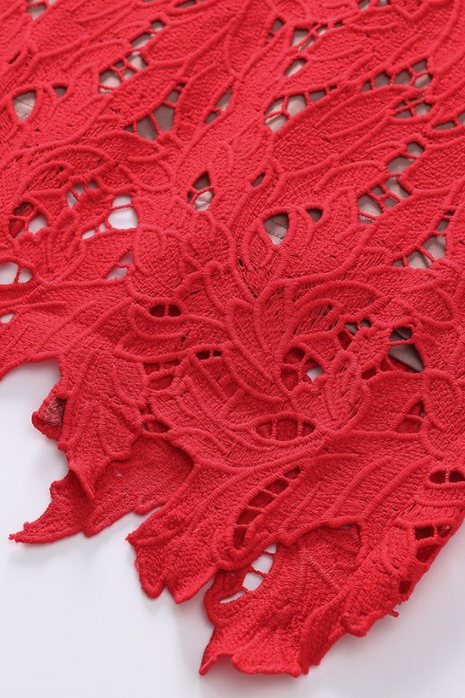 Stylish red dress | Odette Bodycon Lace Maxi Dress - Lipstick Red - Ideal for special occasions