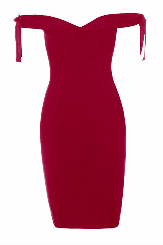 Shop  red dress - Perfect for special occasions | Penelope Bandage Mini Dress - Red Wine