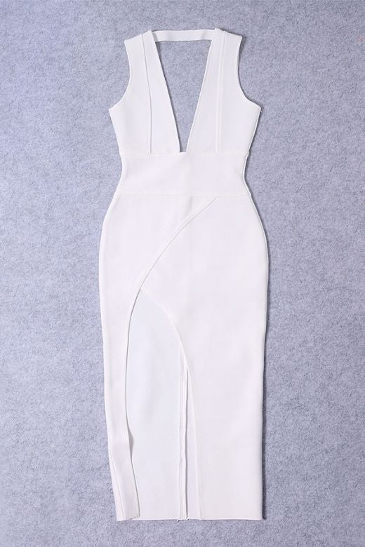 Shop  white dress - Perfect for special occasions | Pia Bandage Midi Dress - White Pearl