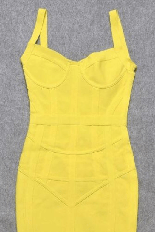 Pip Bandage Mini Dress - Sun Yellow - Stylish yellow dress for special occasions | Buy Online