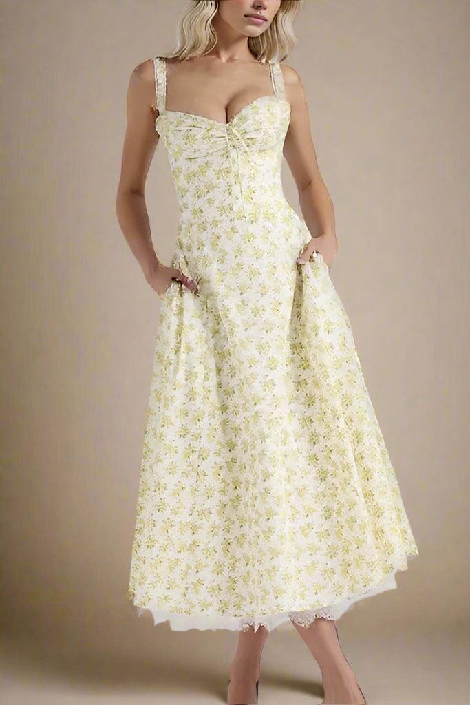 Pixie Midi Dress - Daffodil Yellow - Stylish yellow dress for special occasions | Buy Online