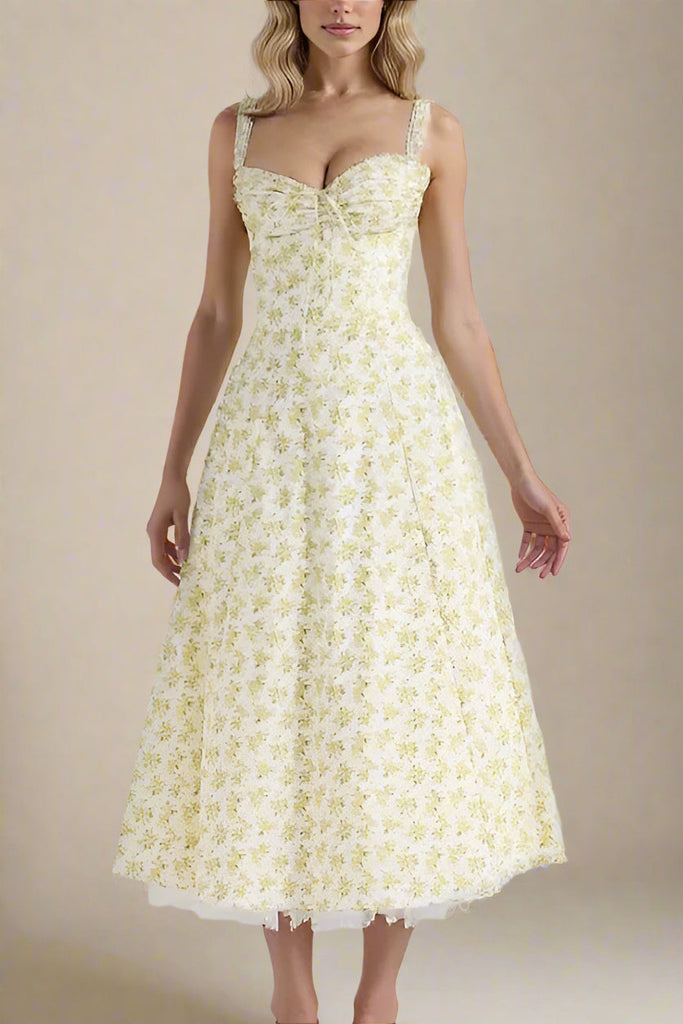 Pixie Midi Dress - Daffodil Yellow - Stylish yellow dress for special occasions | Buy Online