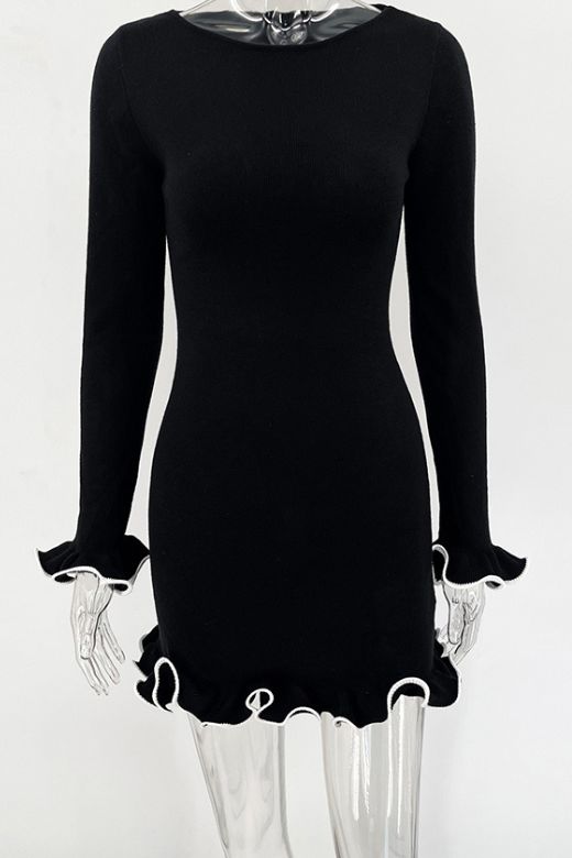 Regina Long Sleeve Mini Dress - Lipstick Red - Stylish red dress for special occasions | Buy Online