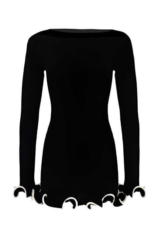 Shop  black dress - Perfect for special occasions | Regina Long Sleeve Mini Dress - Classic Black