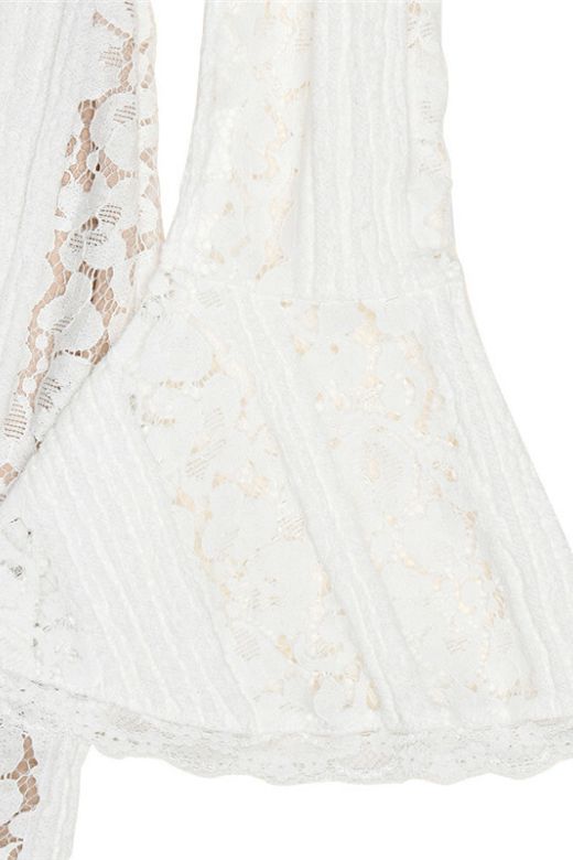 Stylish white dress | Rose Long Sleeve Bodycon Maxi Dress - White Pearl - Ideal for special occasions