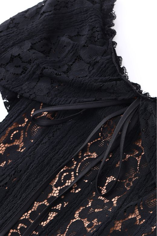 Shop  black dress - Perfect for special occasions | Rose Long Sleeve Bodycon Mini Dress - Classic Black