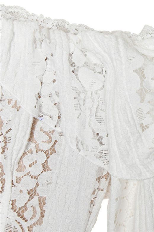 Stylish white dress | Rose Long Sleeve Bodycon Mini Dress - White Pearl - Ideal for special occasions