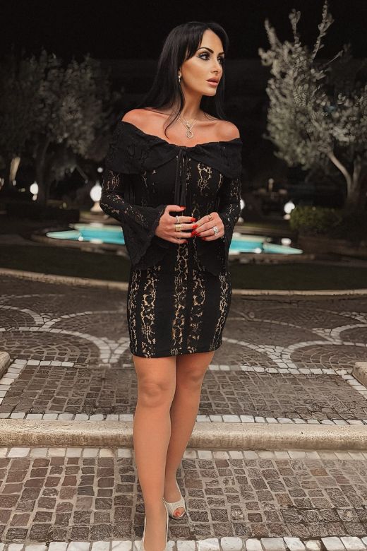 Shop  white dress - Perfect for special occasions | Rose Long Sleeve Bodycon Mini Dress - White Pearl