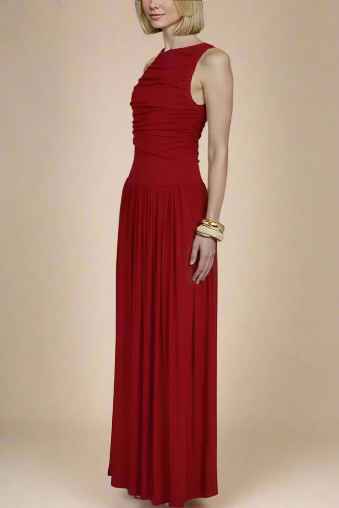 Stylish red dress | Saint Bodycon Wrap Maxi Dress - Chilli Red - Ideal for special occasions