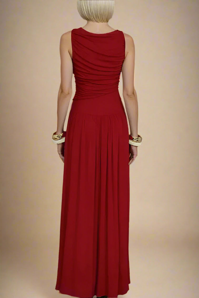 Stylish red dress | Saint Bodycon Wrap Maxi Dress - Chilli Red - Ideal for special occasions